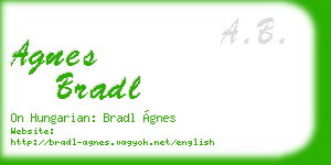 agnes bradl business card